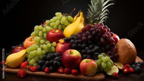 large board full of different fruits UHD Wallpaper