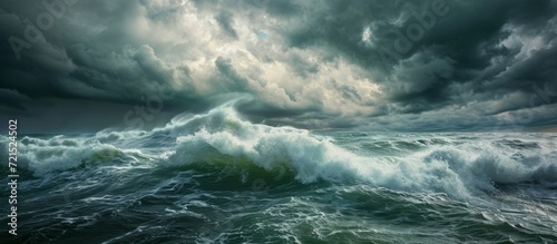 Before the Storm: Windy Overcast Seascape captures the turbulent beauty of nature raring up for a powerful storm.
