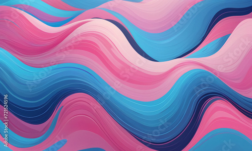 Abstract Backgrounds, Colorful Wavy Lines in Motion, Modern Design, Pink and Blue Hues