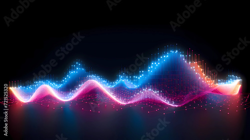  dark backdrop illuminated by the radiant glow of neon sound waves