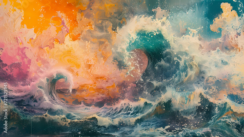 watercolor painting of waves © Manja