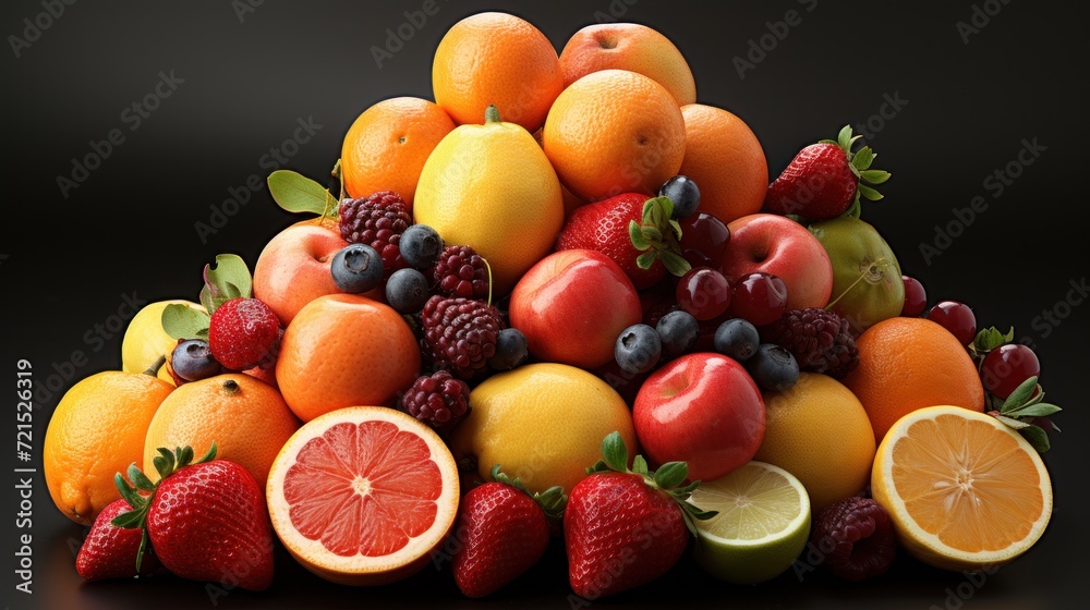 pile of fruit including oranges strawberries UHD Wallpaper pile of fruit including oranges strawberries UHD Wallpaper