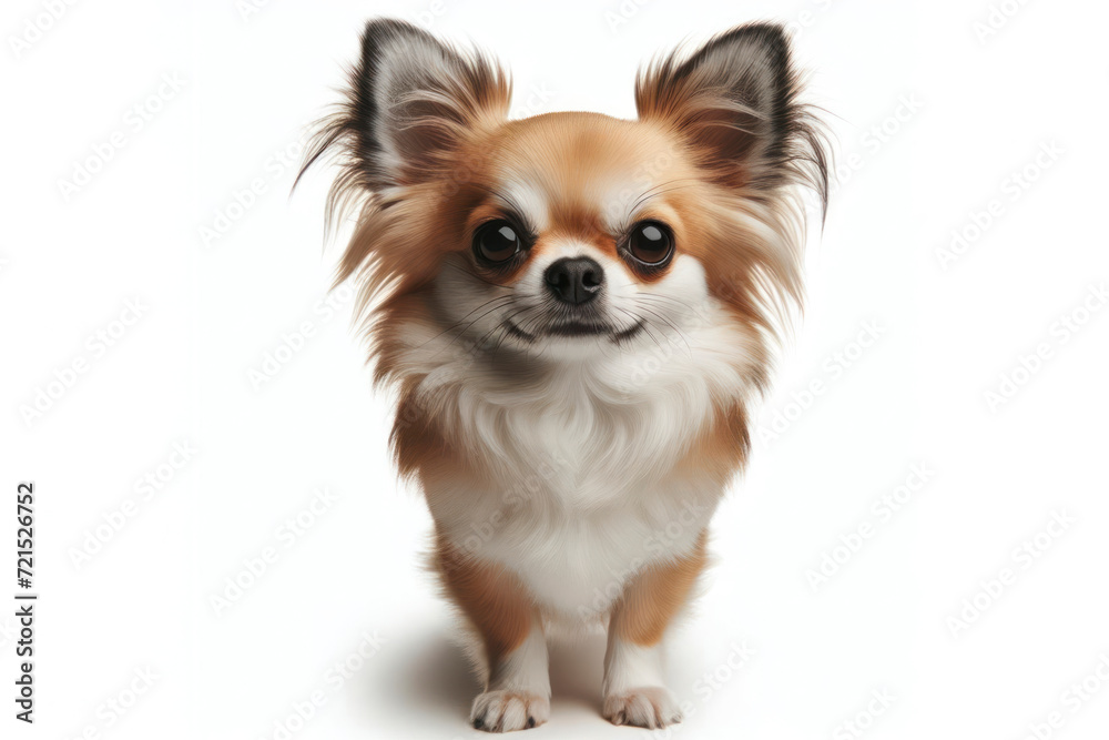 full body photo of a Chihuahua dog isolated on solid white background. ai generative