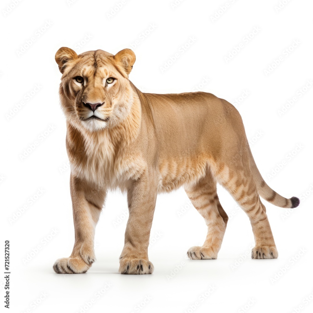 Photo of liger isolated on white background Photo of liger isolated on white background
