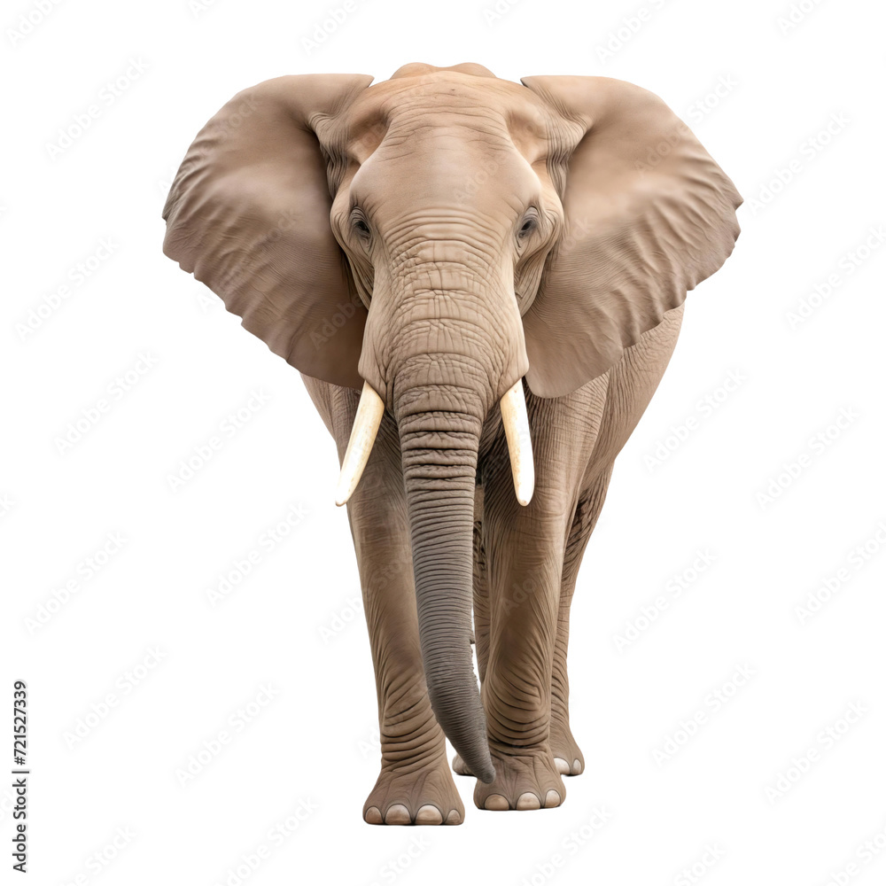 Elephant isolated on transparent and white background. Ideal for use in advertising. Generative ai 
