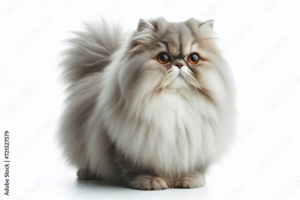 full body photo of a Persian cat isolated on solid white background. ai generative