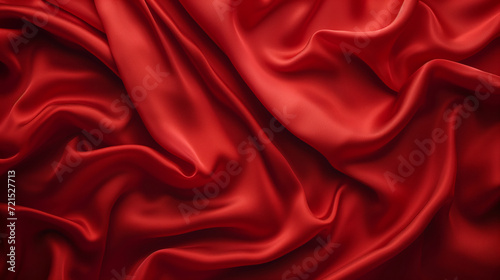 red silk background, luxury cloth with wavy folds, satin, romantic background, valentine's day
