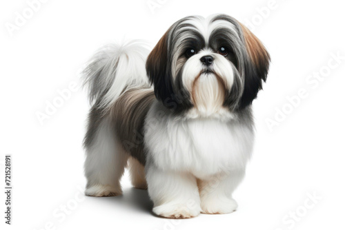 full body photo of a Shih Tzu dog isolated on solid white background. ai generative
