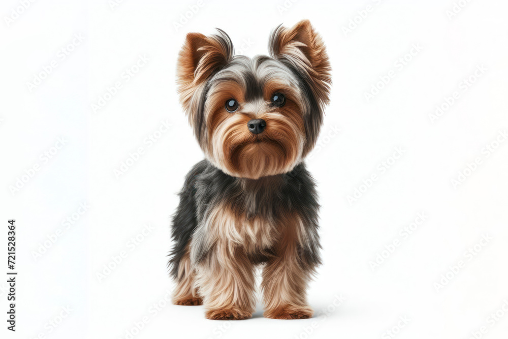 full body photo of a Yorkshire Terrier dog isolated on solid white background. ai generative full body photo of a Yorkshire Terrier dog isolated on solid white background. ai generative