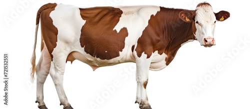 Animal cow dairy isolated on white background. AI generated image