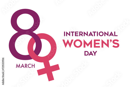 International Women's Day background design which is celebrated on the 8th of March annually around the world. movement for women's rights.