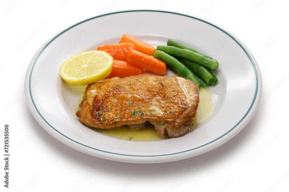 sauteed chicken with lemon butter sauce.
