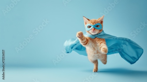 Super Cat in Flight with Blue Cape © esp2k