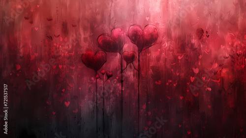 red backround with little hearts