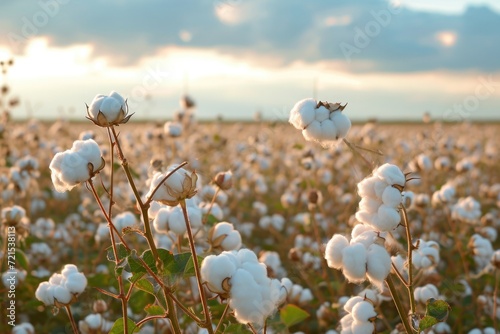 Sustainable and eco-friendly practice on a cotton farm. Organic farming.