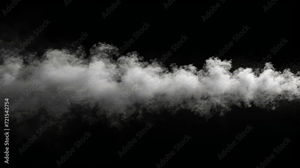 Fototapeta premium White smoke flowing on a black background