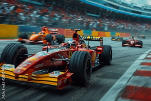Formula One cars racing on a track © Adobe Contributor