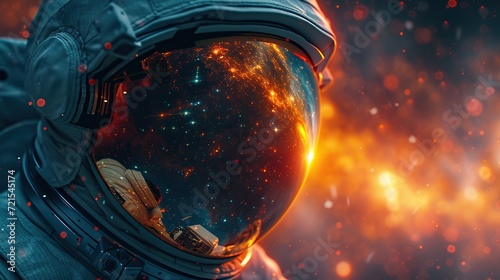 Astronaut and black hole. Futuristic space concept. Created with Generative AI