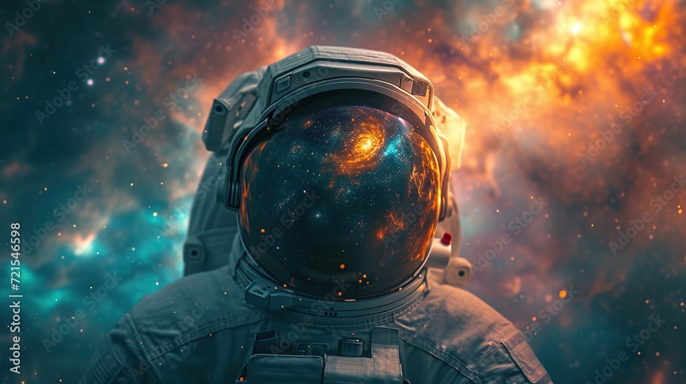 Astronaut and black hole. Futuristic space concept. Created with Generative AI Astronaut and black hole. Futuristic space concept. Created with Generative AI