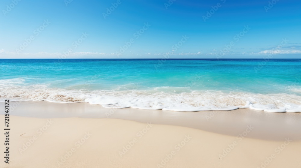 Beautiful tropical beach with white sand, turquoise water and blue sky. Generative AI Beautiful tropical beach with white sand, turquoise water and blue sky. Generative AI