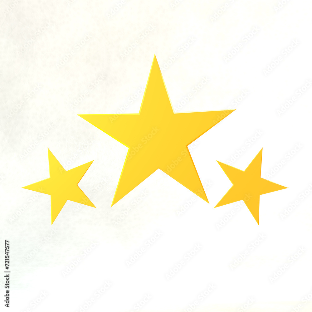 3D Illustration of Gold Stars 3D Illustration of Gold Stars
