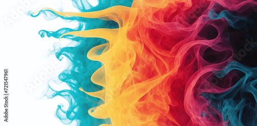 abstract colorful wave  smoke on white background, banner
