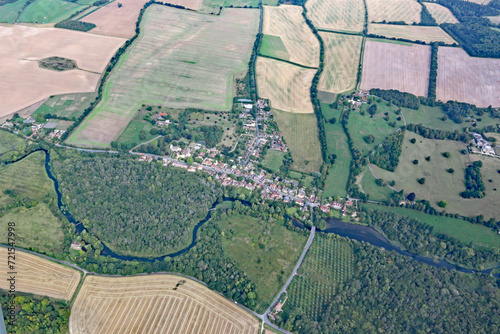 Aerial view of Combe Gibbet, England 