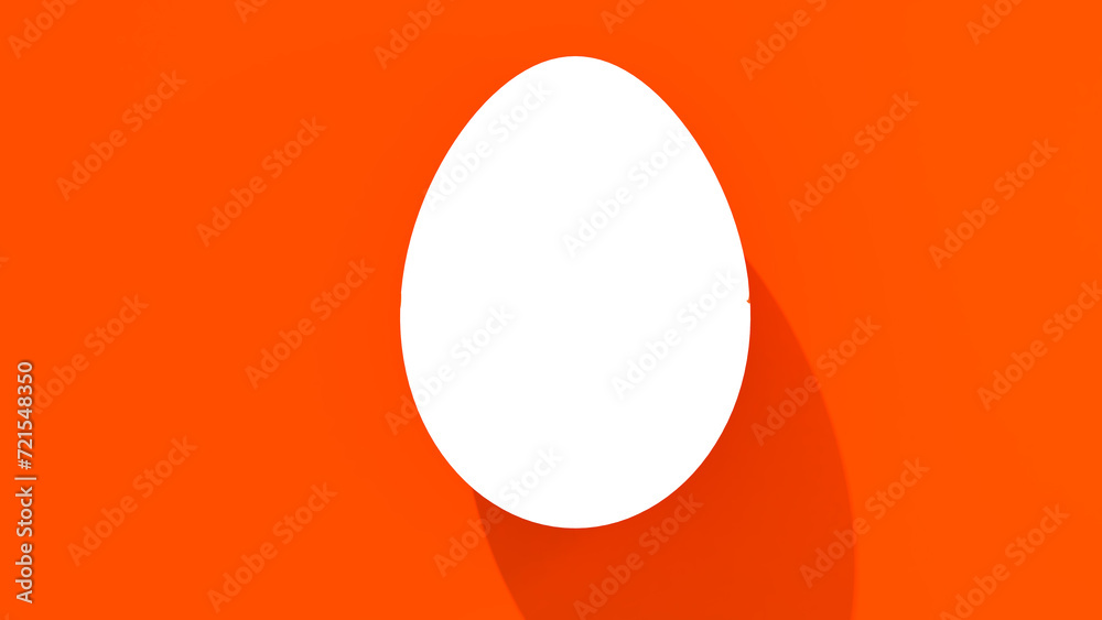 3D Rendering of Orange Background with white egg-shaped space in center 3D Rendering of Orange Background with white egg-shaped space in center