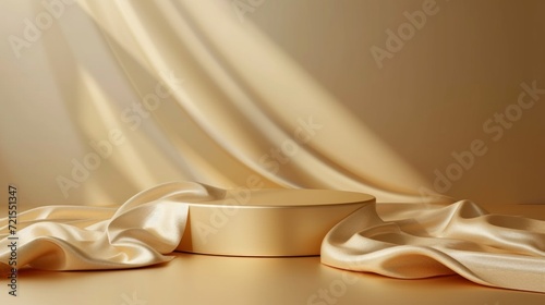 Gold podium on a gold minimalistic background