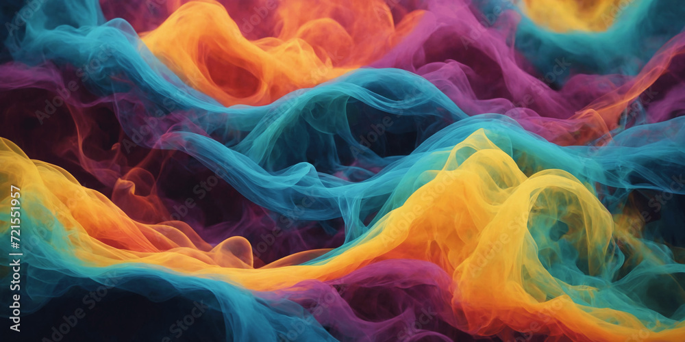 colorful abstract wave smoke background