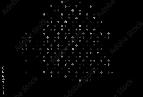 Dark Silver, Gray vector texture with playing cards.