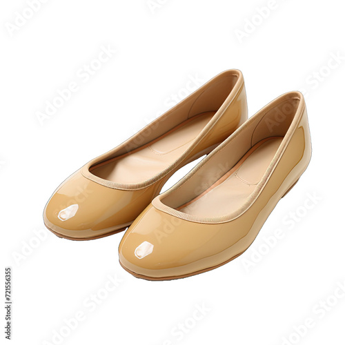 Flat Shoes for Comfort.. Isolated on a Transparent Background. Cutout PNG.