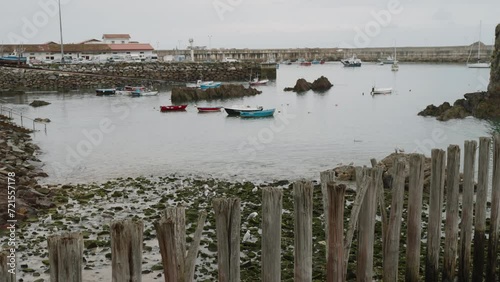Fishing boats in a small village. photo