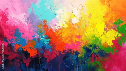 Abstract multicolored paint strokes as a background close-up