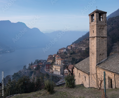 Medieval church, Como Lake, Italy photo