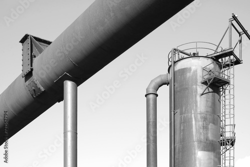 Industrial pipes and equipment at Gas Works Park in Seattle, Washington photo