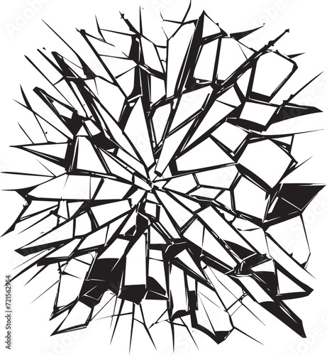 Prismatic Quake Abstract Broken Glass Vector ChaosSurreal Pulse Vector Illustration of Glass Break