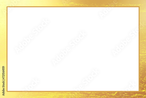 Golden photo frame with clipping path.