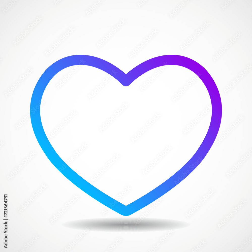 Big Valentine heart with colorful gradient isolated on white background. Vector symbol Big Valentine heart with colorful gradient isolated on white background. Vector symbol