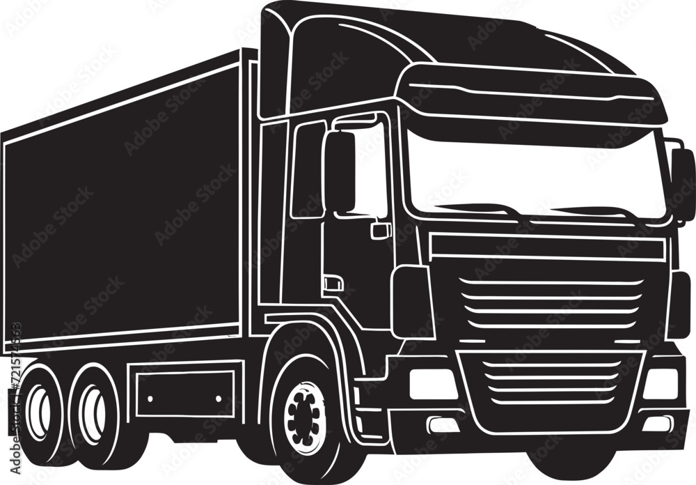 Professional Commercial Truck Vector Design Blueprint in MotionVector Graphics for Freight Transpor