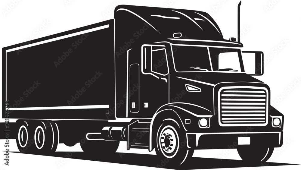 Vector Art of Heavy Vehicle TransportTrucking Industry in Vector Graphics