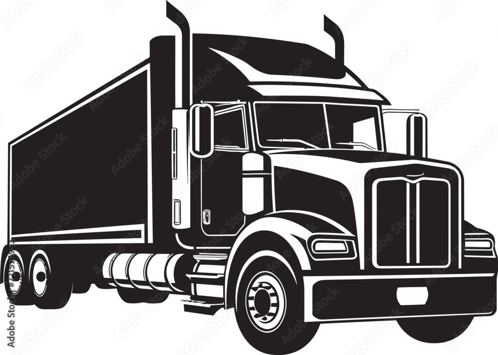 Vector Illustration of LogisticsCommercial Truck Vector Fleet