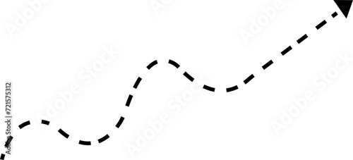 Curved dotted arrow. Zigzag arrow stripes design with dotted line isolated on transparent background. Flow direction. Pointers to the wire, up, down. Vector icon , Back, Next Web Page Sign.