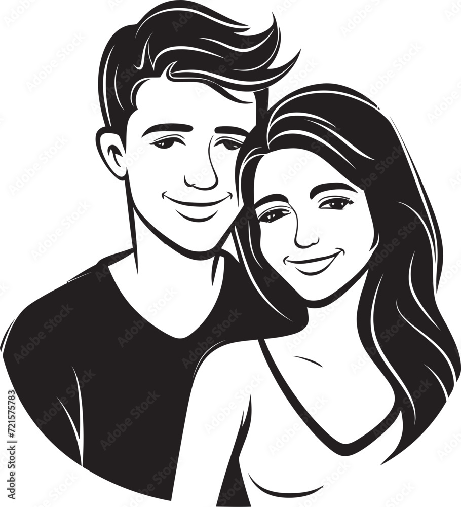 Dynamic Emotions Vibrant Couple IllustrationCrafting Love Pictorials Expressive Couple Narratives