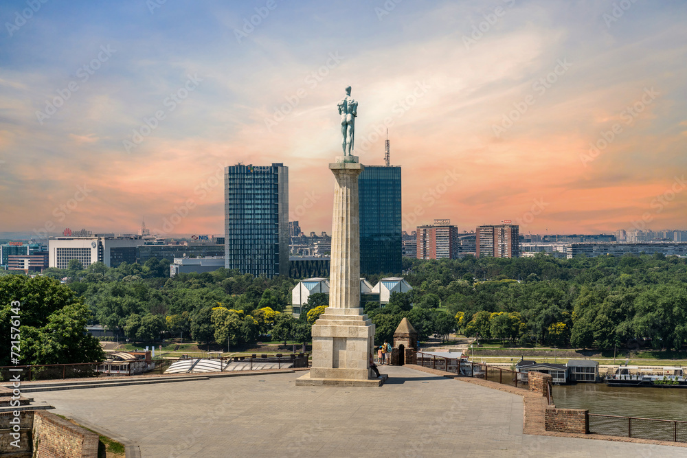 Obraz na płótnie Kalemegdan Fortress and Victor Monument, Belgrade, capital city of Serbia. w salonie
