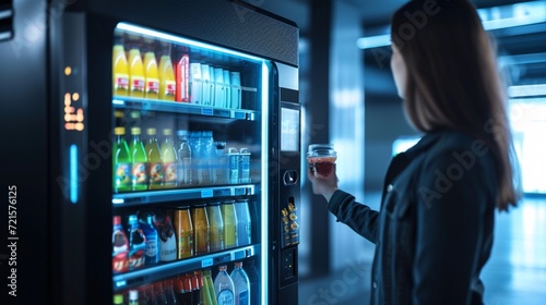 A facial recognition system integrated into a smart vending machine, showcasing the user-friendly and secure biometric authentication for vending transactions.