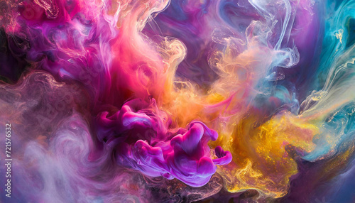 Colorful smoke background image illustration. Generative AI