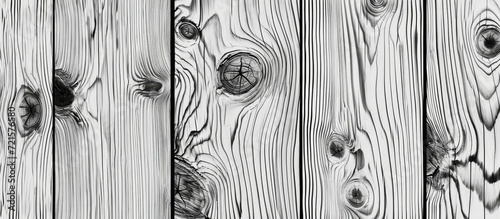 Seamless Black and White Wood Grain Background photo