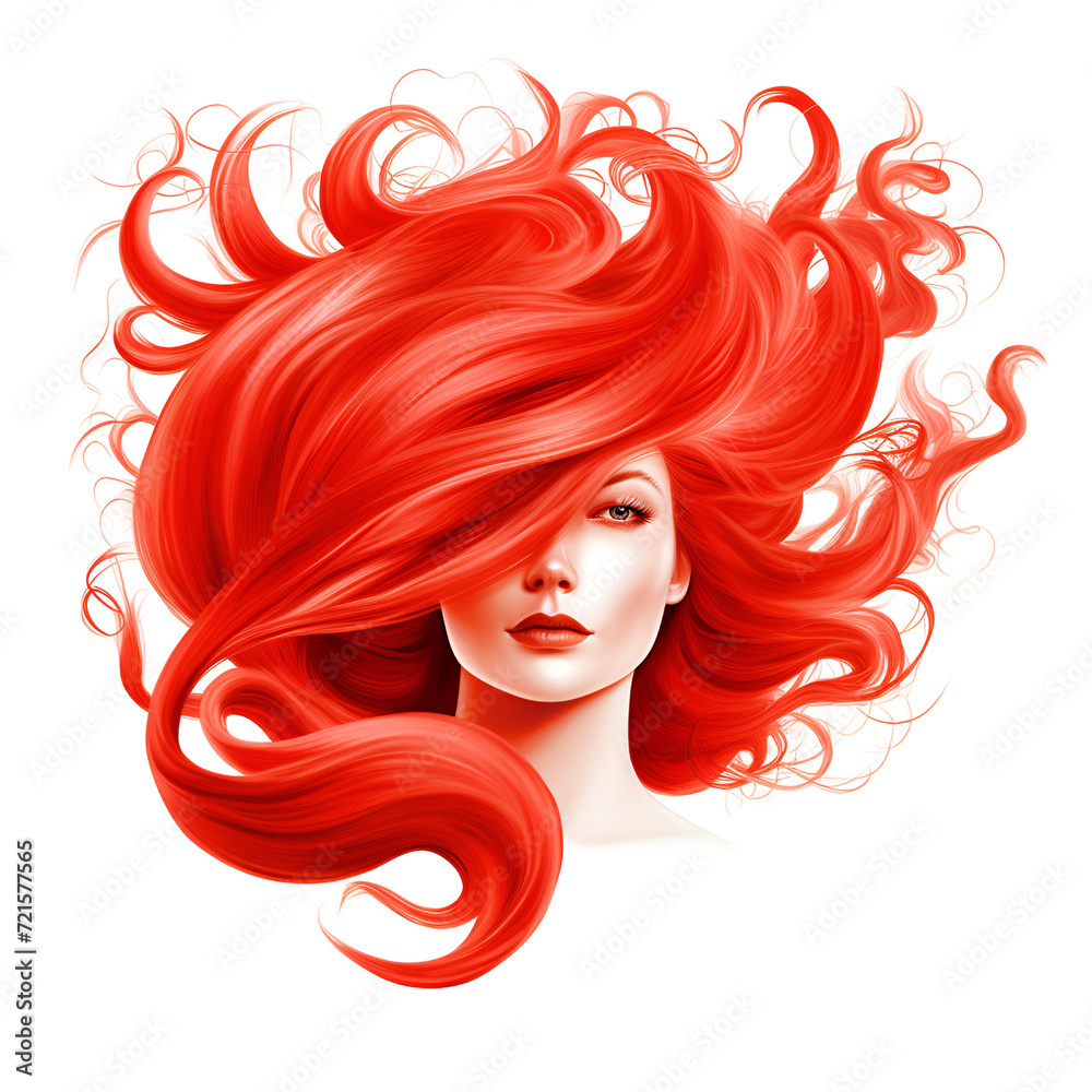 portrait of a woman with red hair illustration