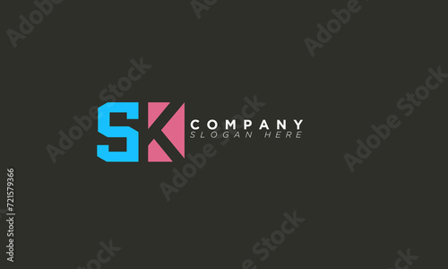 SK Alphabet letters Initials Monogram logo